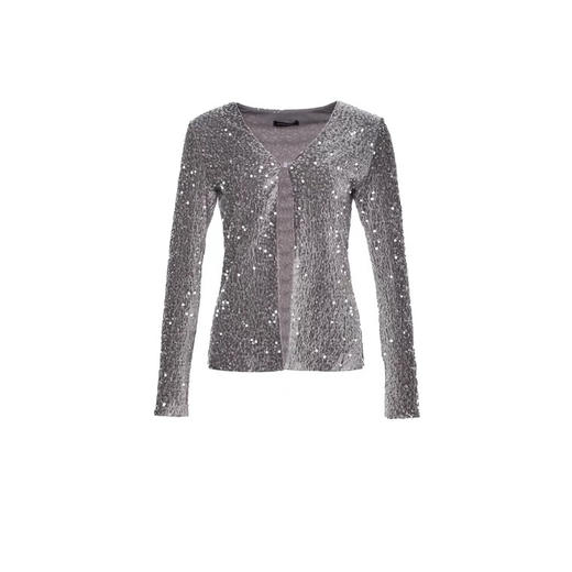 银色丝绒亮片修身针织开衫 商品图3