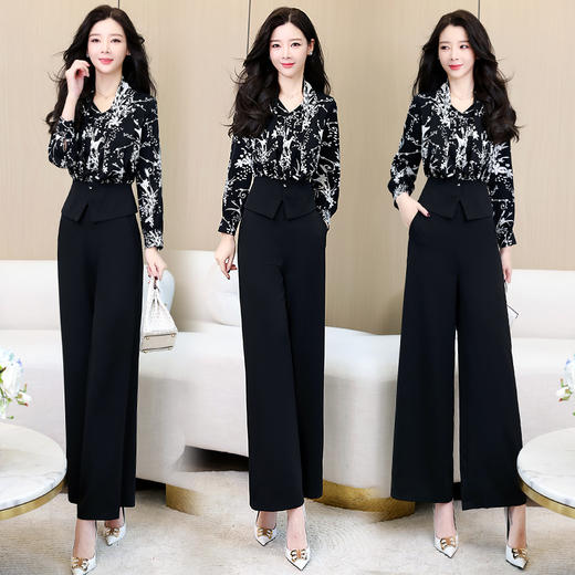 春装新款，印花拼接时尚韩版修身两件套HR-YLFS8817 商品图5