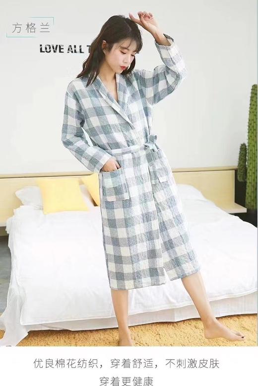 曼庭家居四季棉纱浴袍 商品图1