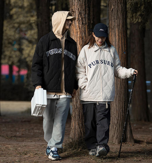 「黑白两色！抗风保暖水洗棉」情侣主推款-潮牌刺绣棉服 秋冬新款复古翻领加厚夹克外套上衣 商品图2