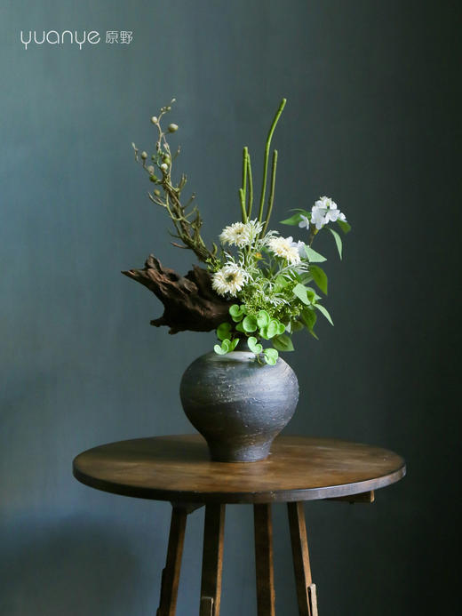 新中式侘寂风日式仿真花摆件陶瓷复古餐桌酒店客厅茶室装饰花摆设 商品图2