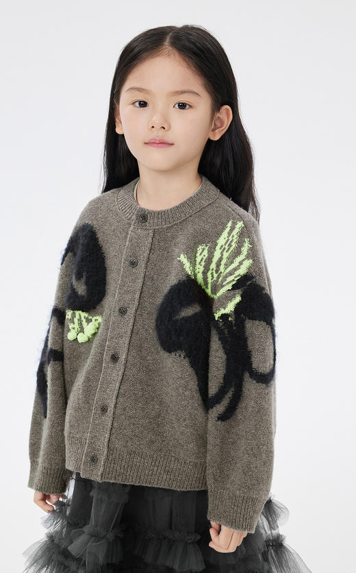 JNBY  23年春款  澳洲羊毛长款开襟毛衫  1N1314660 商品图3