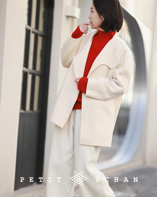 PETIT SCHAN小闪 CLO#181 vast whiteness 白茫茫 羊毛棉混纺针织小外套/阔腿裤 商品图10