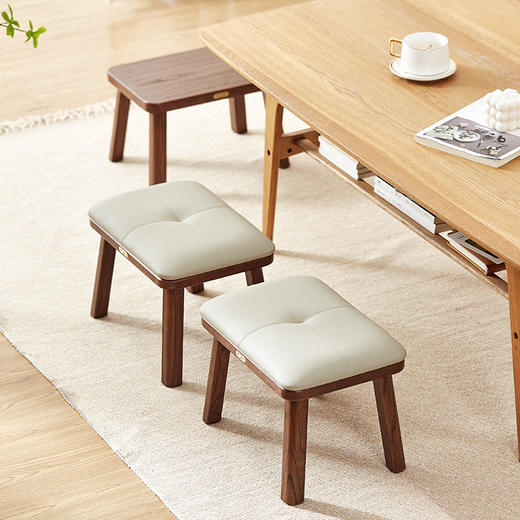 初心| 实木软包矮凳 商品图1