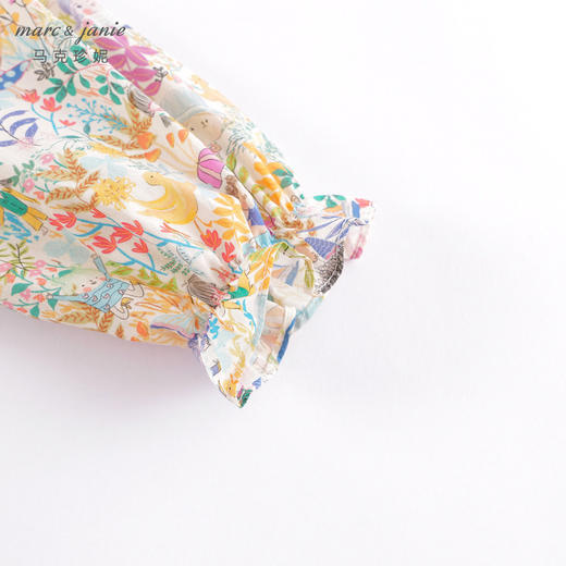 马克珍妮春装新款 女童开心乐园全棉花边领连衣裙230136 商品图4