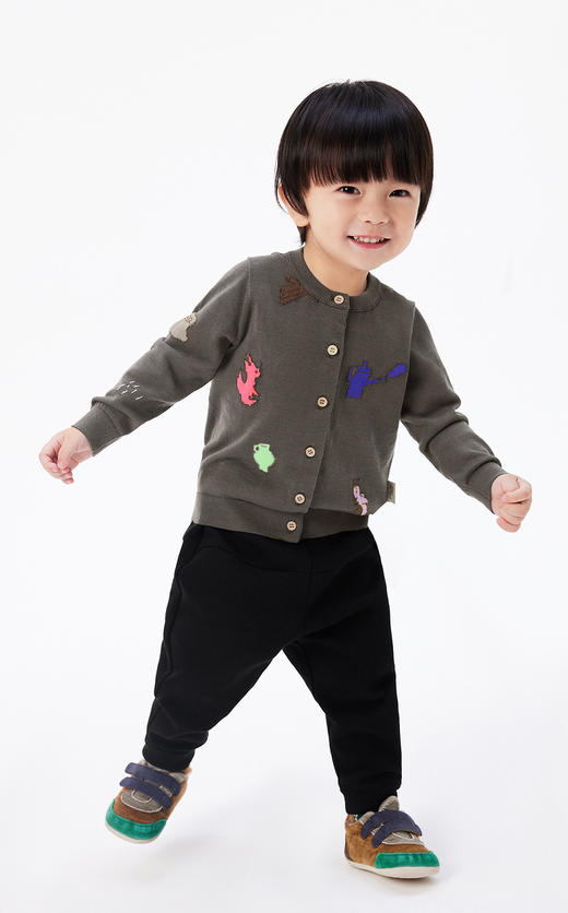 JNBY  23年春款  亲肤长绒棉短裤开襟毛衫  YN1312440 商品图3