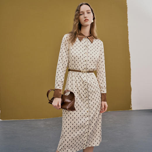 EITIE爱特爱春季新款气质优雅高腰显瘦连衣裙7307019 商品图3