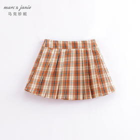 马克珍妮春夏新款 女童学院风A字百褶裙 儿童短裙230176
