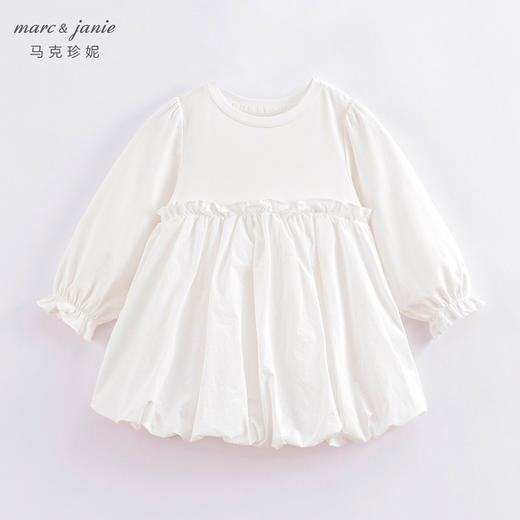 马克珍妮春装新款 女童泡泡袖不规则连衣裙 儿童裙子230082 商品图1