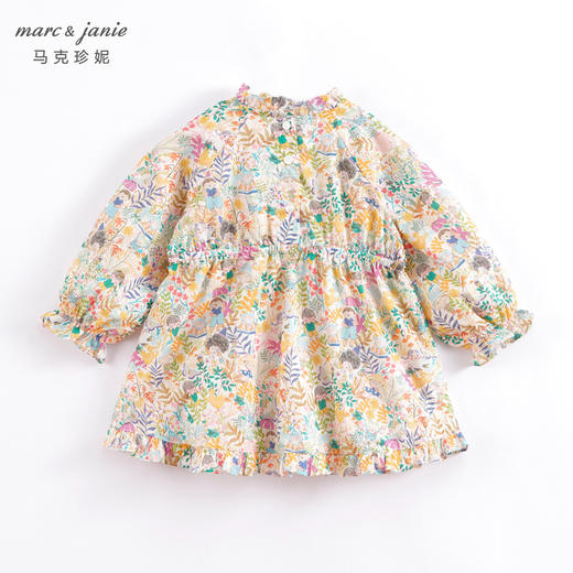 马克珍妮春装新款 女童开心乐园全棉花边领连衣裙230136 商品图2