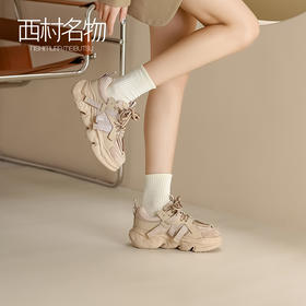 西村名物2023春季新款百搭时尚厚底老爹鞋舒适柔软休闲鞋12581