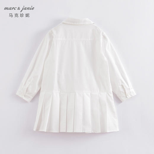 马克珍妮春装新款 女童学院风衬衫领带百褶连衣裙230160 商品图1