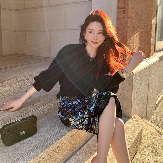 【大货福利，不退不换】  人间富贵花 重工高定珠片绣花贵妇半裙 商品图3