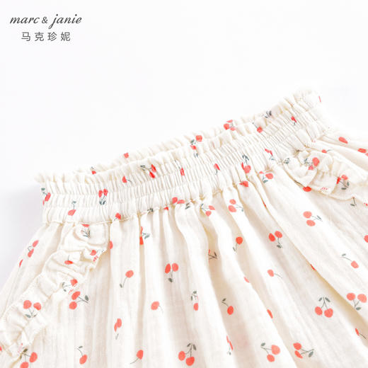 马克珍妮春夏装新款 女童田园风樱桃满印半身裙230208 商品图3