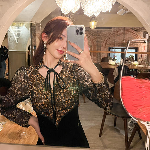 【大货福利，不退不换】  蕾丝蝴蝶结连衣裙 商品图4