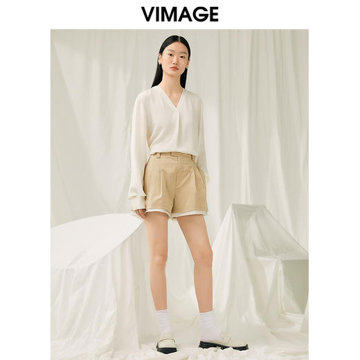VIMAGE纬漫纪夏季新款简约时尚气质衬衫女上衣V1913510 商品图1