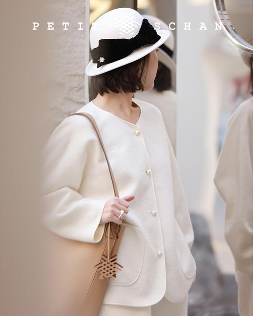 PETIT SCHAN小闪 CLO#181 vast whiteness 白茫茫 羊毛棉混纺针织小外套/阔腿裤 商品图0