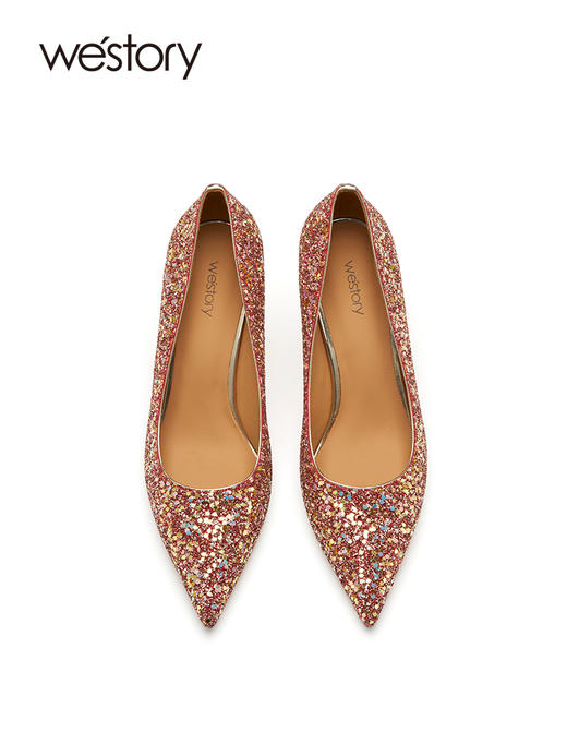 westory23年新新红色款婚鞋秀禾婚纱两穿法式新娘鞋女不累脚55101 商品图3