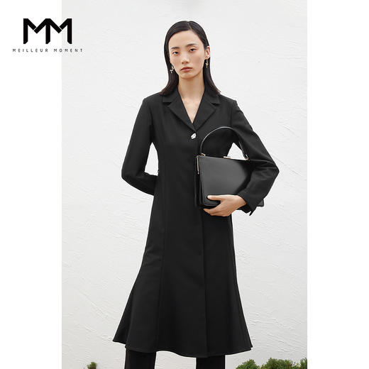 【商场同款】麦檬春异型一粒扣装饰鱼尾下摆设计连衣裙5CC290111 商品图0