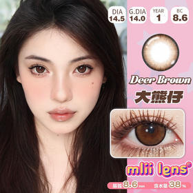 年抛 Miilens 大熊仔 14.5 细边狗狗眼棕 着色13.9