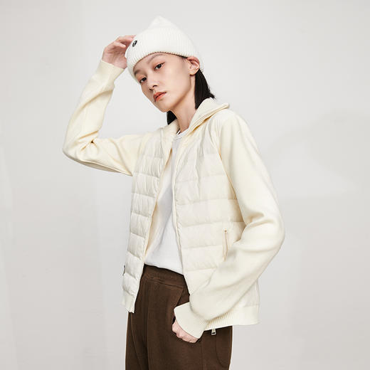 IN AND ON鱼骨轻薄羽绒服女夹克外套短款立领秋冬休闲开衫鹅绒服52570 商品图7