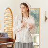 Famecoco范可儿减龄印花衬衫女春季蕾丝花边双层领上衣FAB1BA001 商品缩略图0