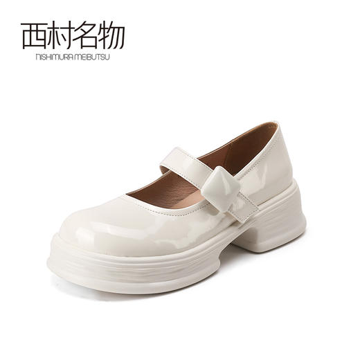 西村名物2023春季新款时尚法式气质圆头厚底玛丽珍鞋女单鞋12481 商品图1