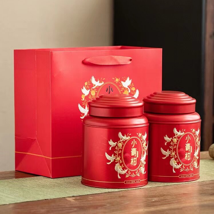 买1送1 中秋好礼｜新会小青柑 宫廷陈皮普洱茶叶 清甜醇厚回甘 自用送礼必备 礼盒装两罐500g