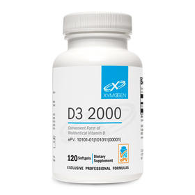 【效期至27年3月】维生素D3 2000胶囊 XYMOGEN D3 2000IU 120粒/瓶