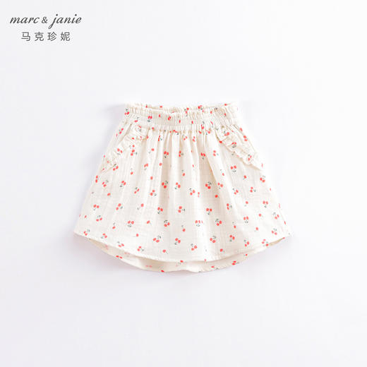 马克珍妮春夏装新款 女童田园风樱桃满印半身裙230208 商品图1