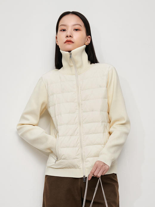 IN AND ON鱼骨轻薄羽绒服女夹克外套短款立领秋冬休闲开衫鹅绒服52570 商品图12