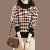 高领小个子女款毛衣女士厚款，新款洋气打底衫格子时尚秋冬季CC-17-8117 商品缩略图5