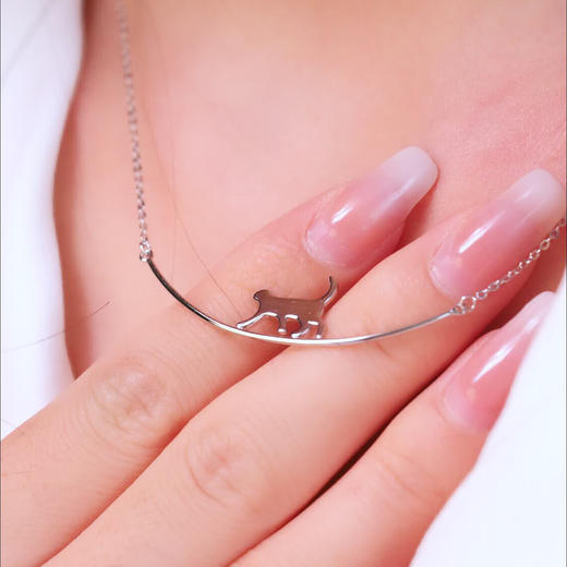 Winy999足银猫系少女项链送女友闺蜜节日生日礼物 商品图7