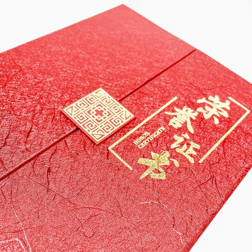 奥丽丝纹欧式三折红色A4荣誉证书三折页高档红色烫金荣誉证书奖状奖励1本 商品图4