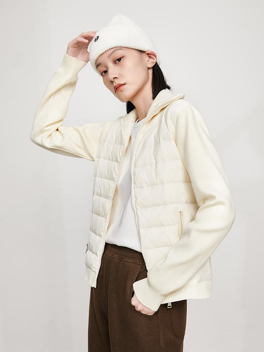 IN AND ON鱼骨轻薄羽绒服女夹克外套短款立领秋冬休闲开衫鹅绒服52570 商品图9