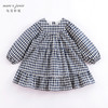 马克珍妮春装新款 女童田园风蓝白格宽松连衣裙230301 商品缩略图2
