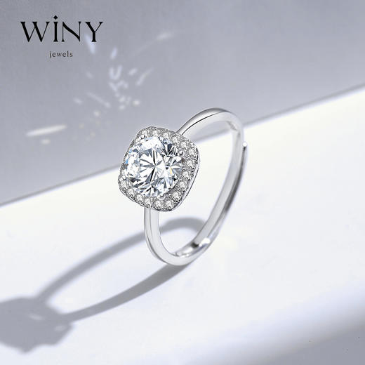Winy925纯银一克拉的梦戒指送女友闺蜜节日生日礼物 商品图0
