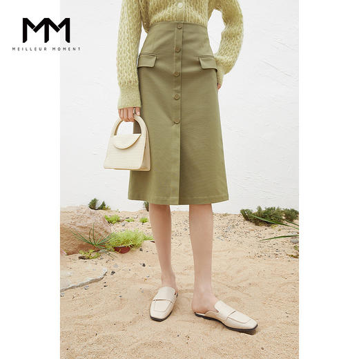 【商场同款】麦檬春工装风口袋设计前开叉半身裙5D2141331 商品图0