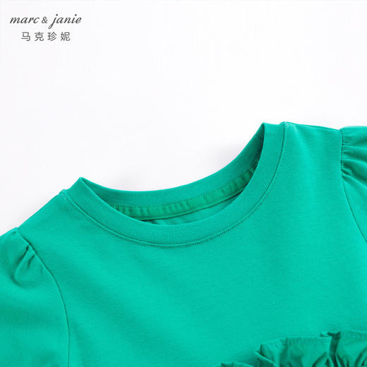 马克珍妮春装新款 女童泡泡袖不规则连衣裙 儿童裙子230082 商品图3