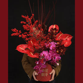 必定红（新年红色系鲜花抱抱桶）