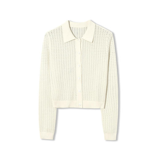 【商场同款】麦檬秋经典复古POLO领设计别致针织开衫5C7230231 商品图4