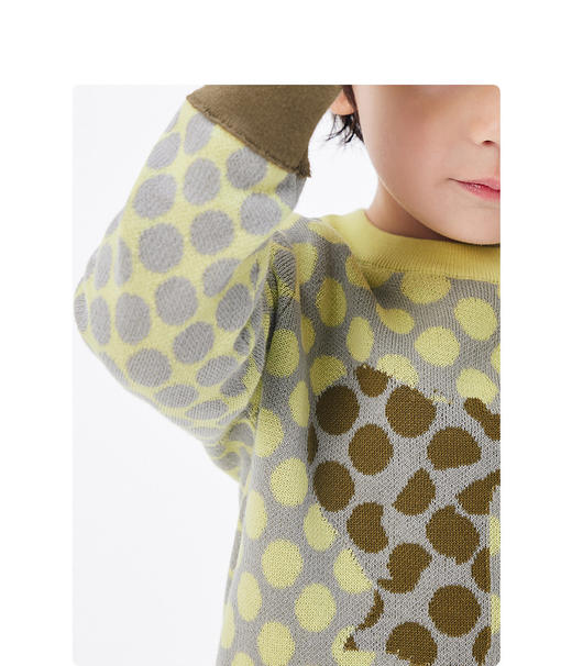 JNBY   22年春款  蝴蝶结波点精梳棉长袖套头毛衫  YN1311630 商品图3