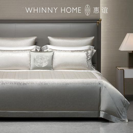 【6F】罗卡芙/惠谊现代新中式滑爽真丝丝绵绣花四件套 春庭月午 商品图0