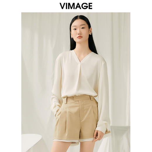 VIMAGE纬漫纪夏季新款简约时尚气质衬衫女上衣V1913510 商品图0