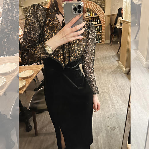 【大货福利，不退不换】  蕾丝蝴蝶结连衣裙 商品图2