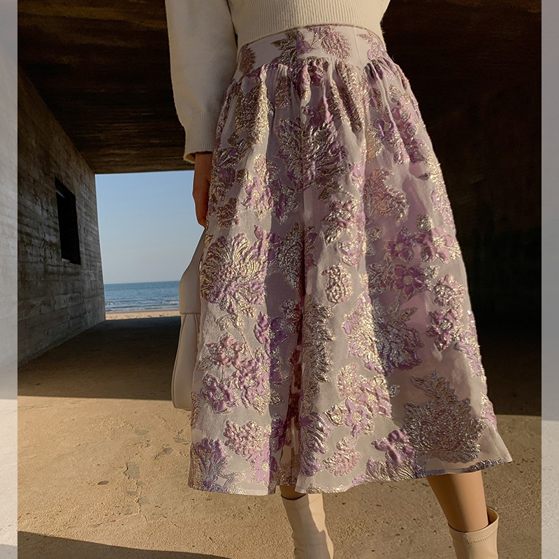 BeQueenStory【法式布蕾】甜美精致提花半身裙