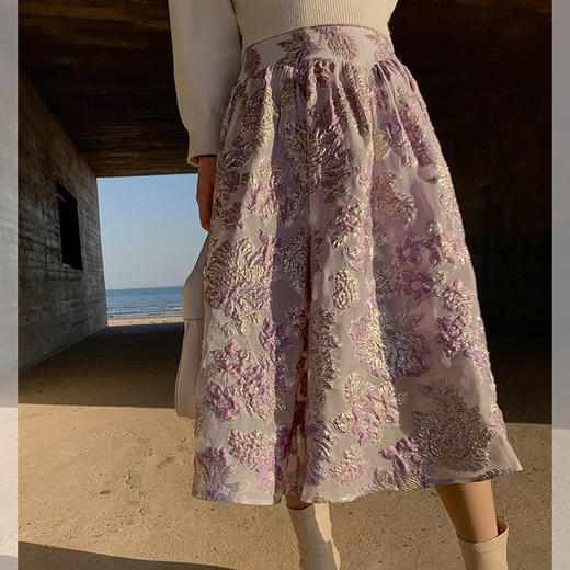 BeQueenStory【法式布蕾】甜美精致提花半身裙 商品图0