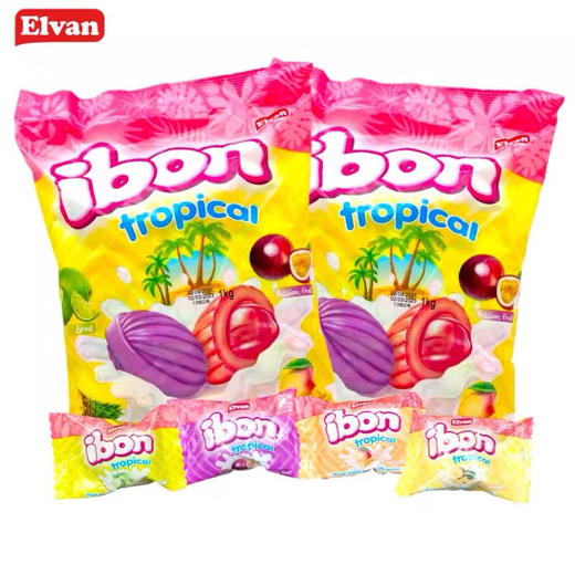 土耳其进口正品elvan俄宝多ibon果味牛奶味夹心糖年货零食喜糖礼1kg 商品图0