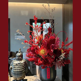 福寿安康（红色系新年年宵花鲜花抱抱桶）