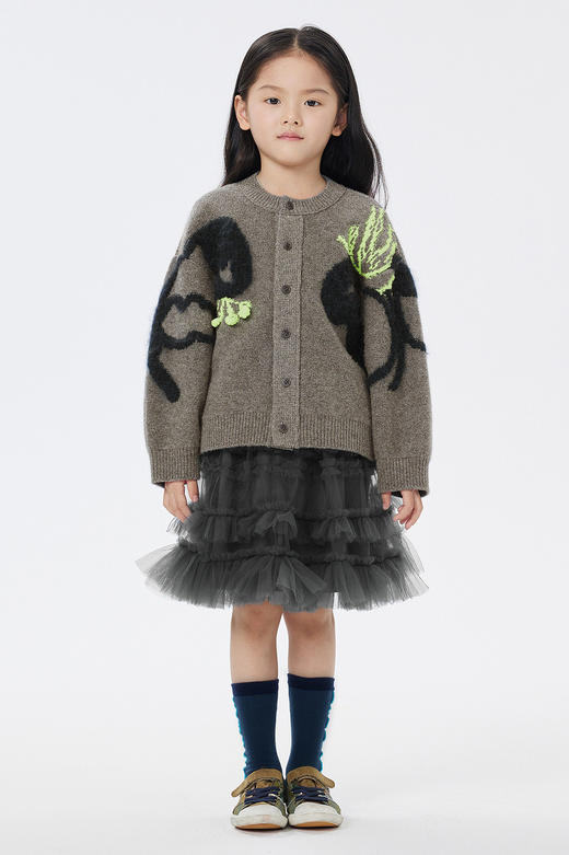 JNBY  23年春款  澳洲羊毛长款开襟毛衫  1N1314660 商品图0